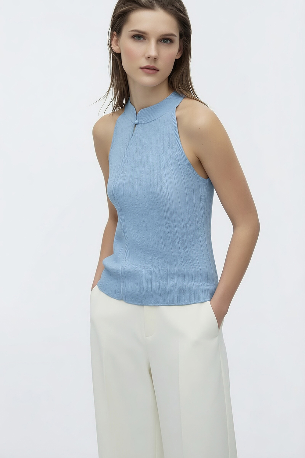 National Style Stand Collar Knit Sweater|AMII