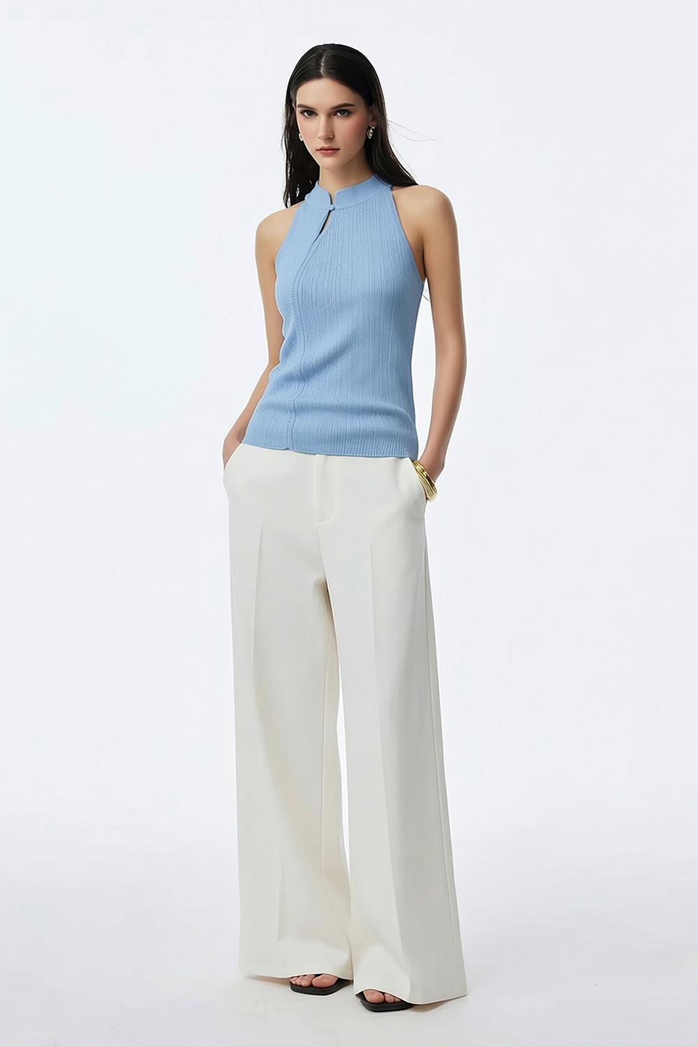 National Style Stand Collar Knit Sweater|AMII
