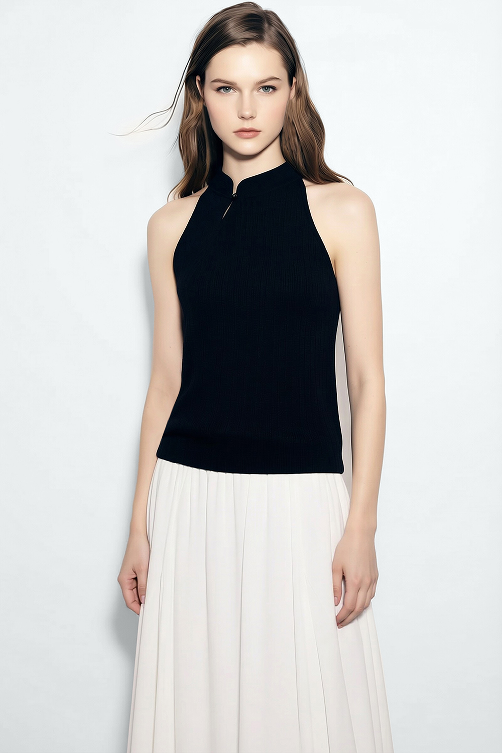 National Style Stand Collar Knit Sweater|AMII