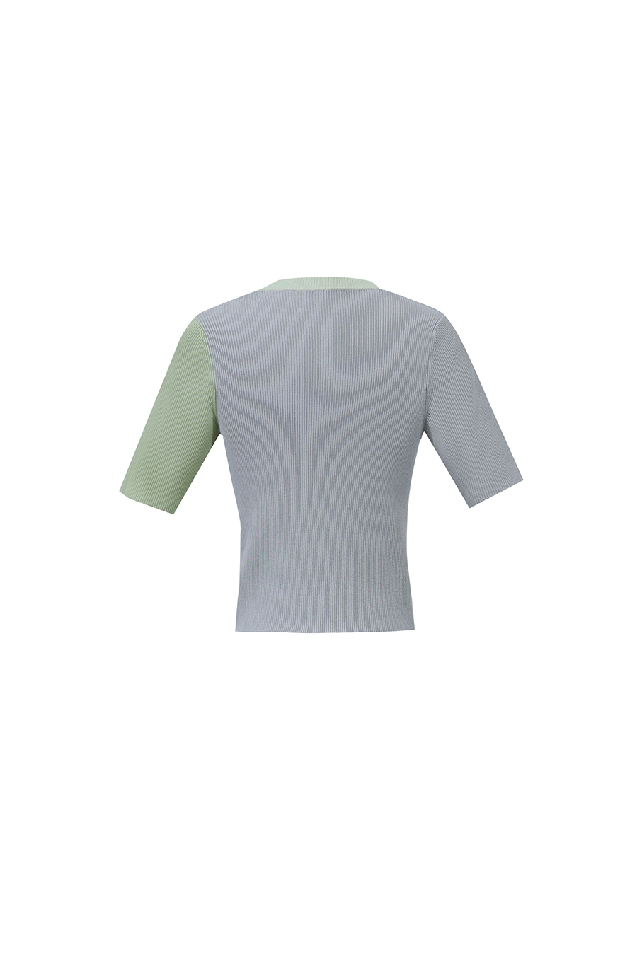 Crew Neck Contrast Color Knit Sweater|AMII
