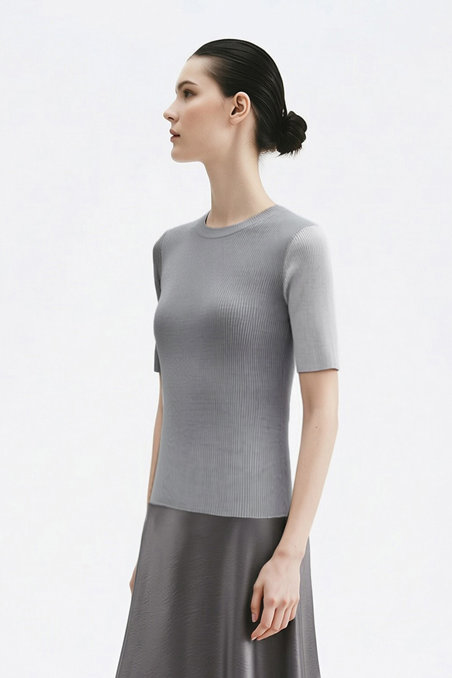 Crew Neck Contrast Color Knit Sweater|AMII