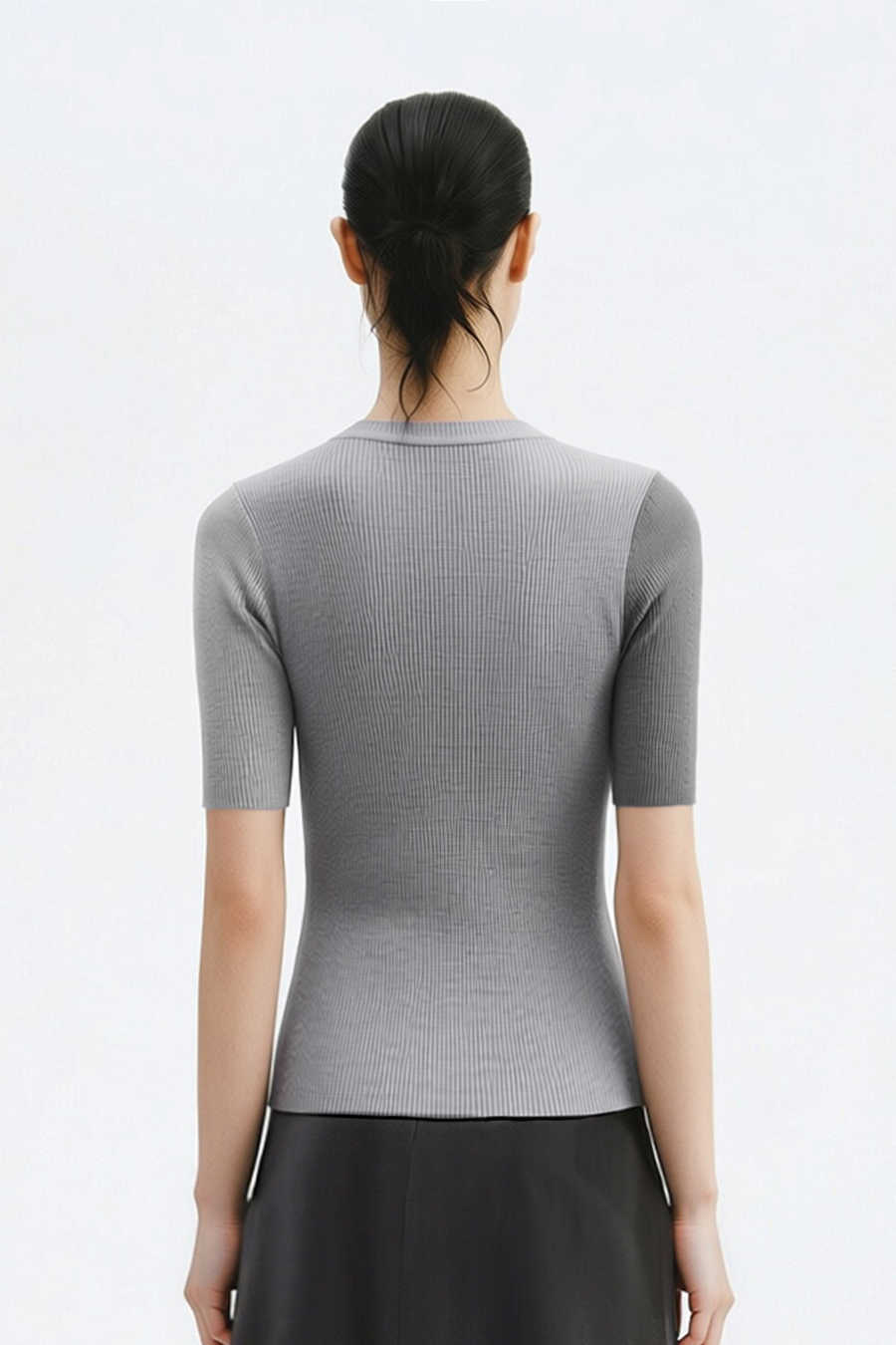 Crew Neck Contrast Color Knit Sweater|AMII