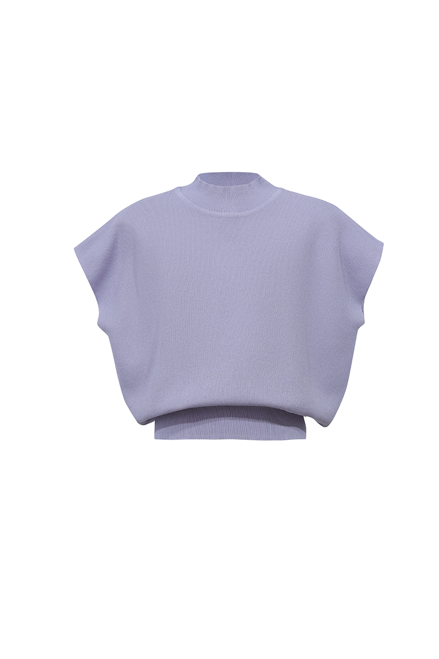Mock Neck Cap Sleeve Knit Sweater|AMII