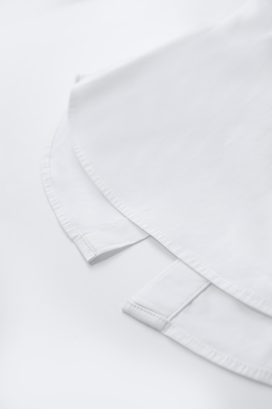 Lapel Ruched Pure Cotton Shirt|AMII