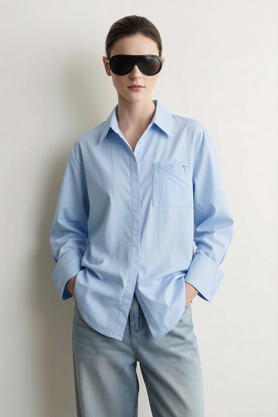 Lyocell Cotton Lapel Shirt | AMII