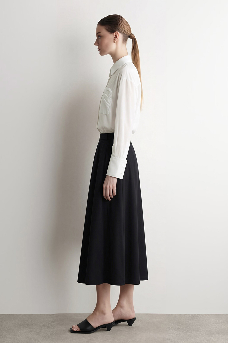 Lyocell Cotton Lapel Shirt | AMII