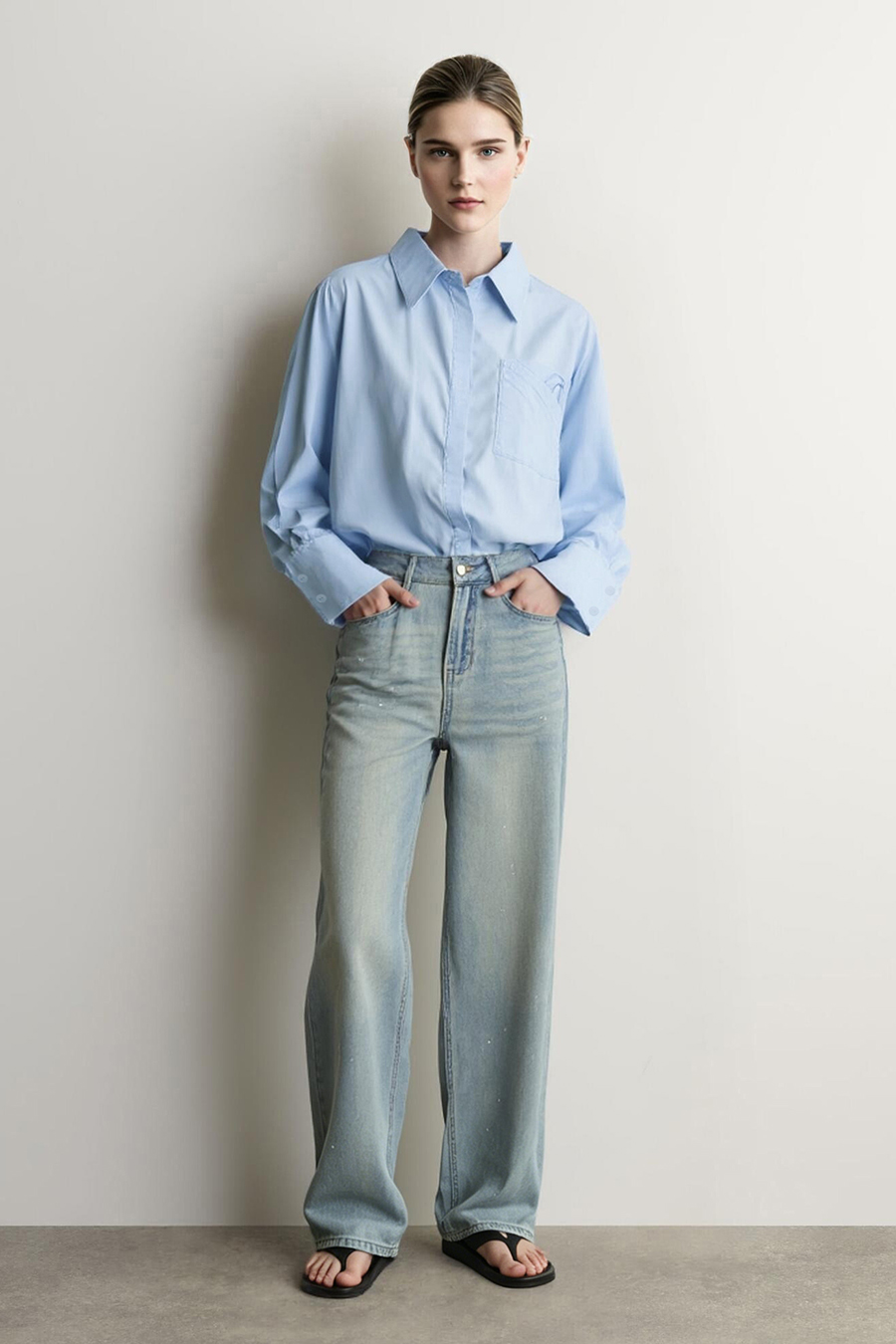 Lyocell Cotton Lapel Shirt | AMII