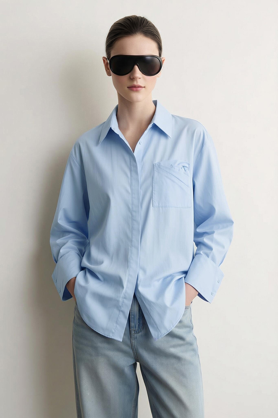 Lyocell Cotton Lapel Shirt | AMII