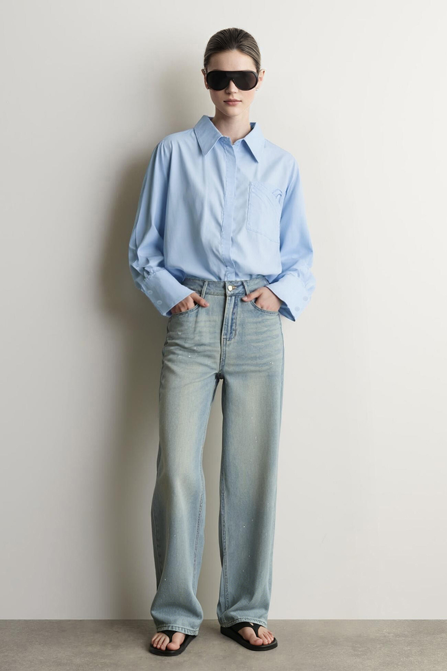 Lyocell Cotton Lapel Shirt | AMII