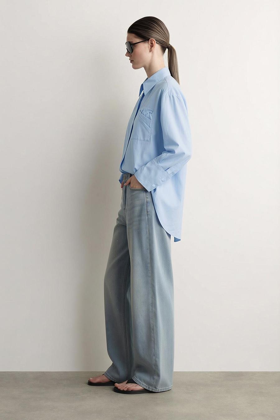 Lyocell Cotton Lapel Shirt | AMII