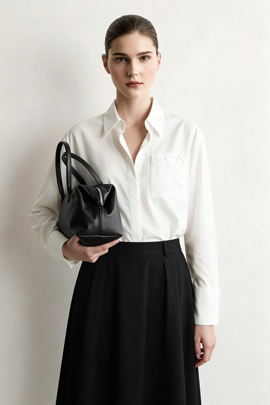 Lyocell Cotton Lapel Shirt | AMII