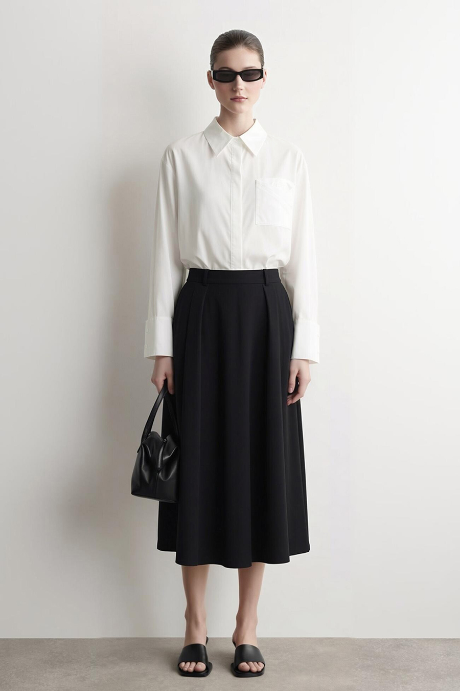 Lyocell Cotton Lapel Shirt | AMII