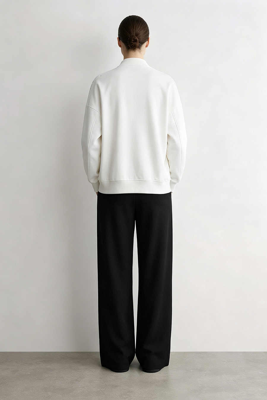 Brushed Wide Leg Casual Pants|AMII