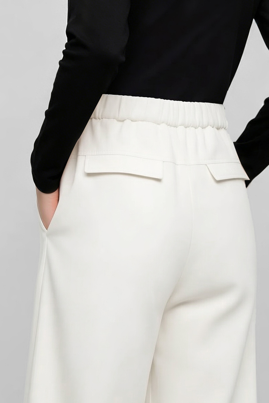 Brushed Wide Leg Casual Pants|AMII