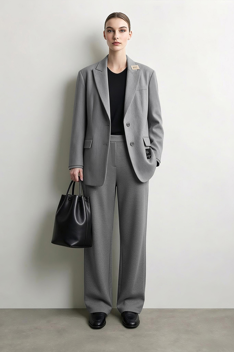 Brushed Wide Leg Casual Pants|AMII