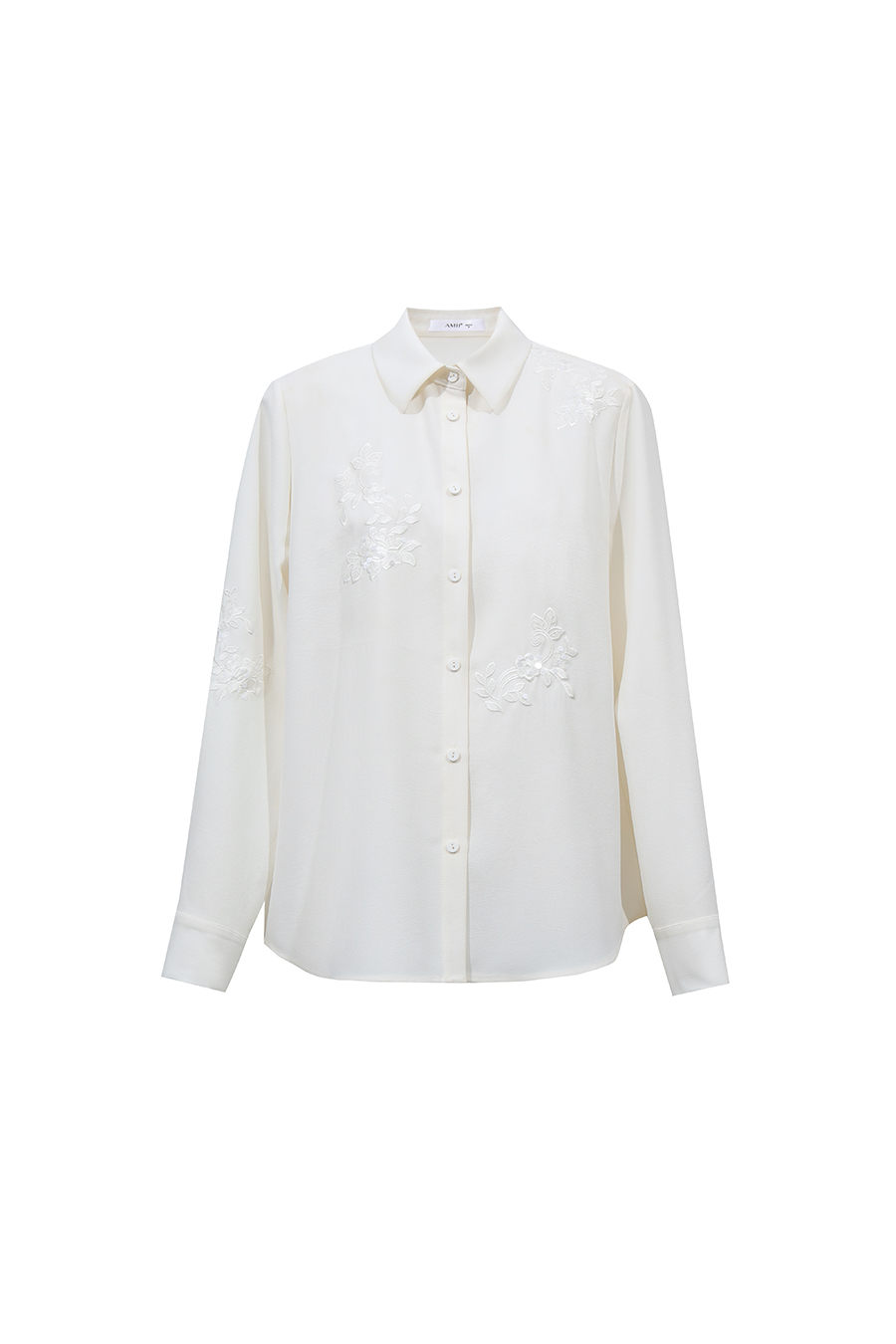 Lapel Sequin Embroidered Blouse | AMII