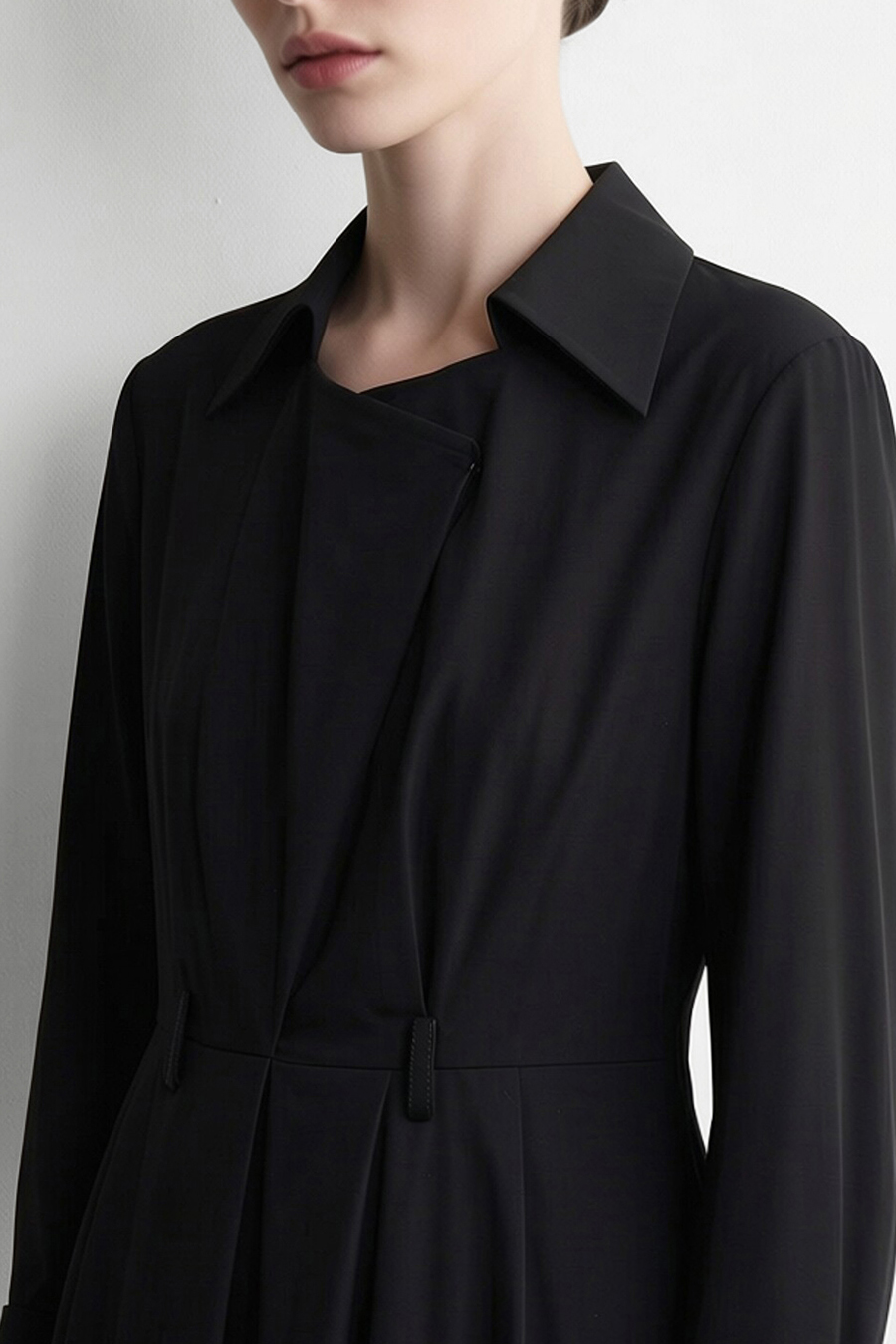 Collared gathered dress|AMII