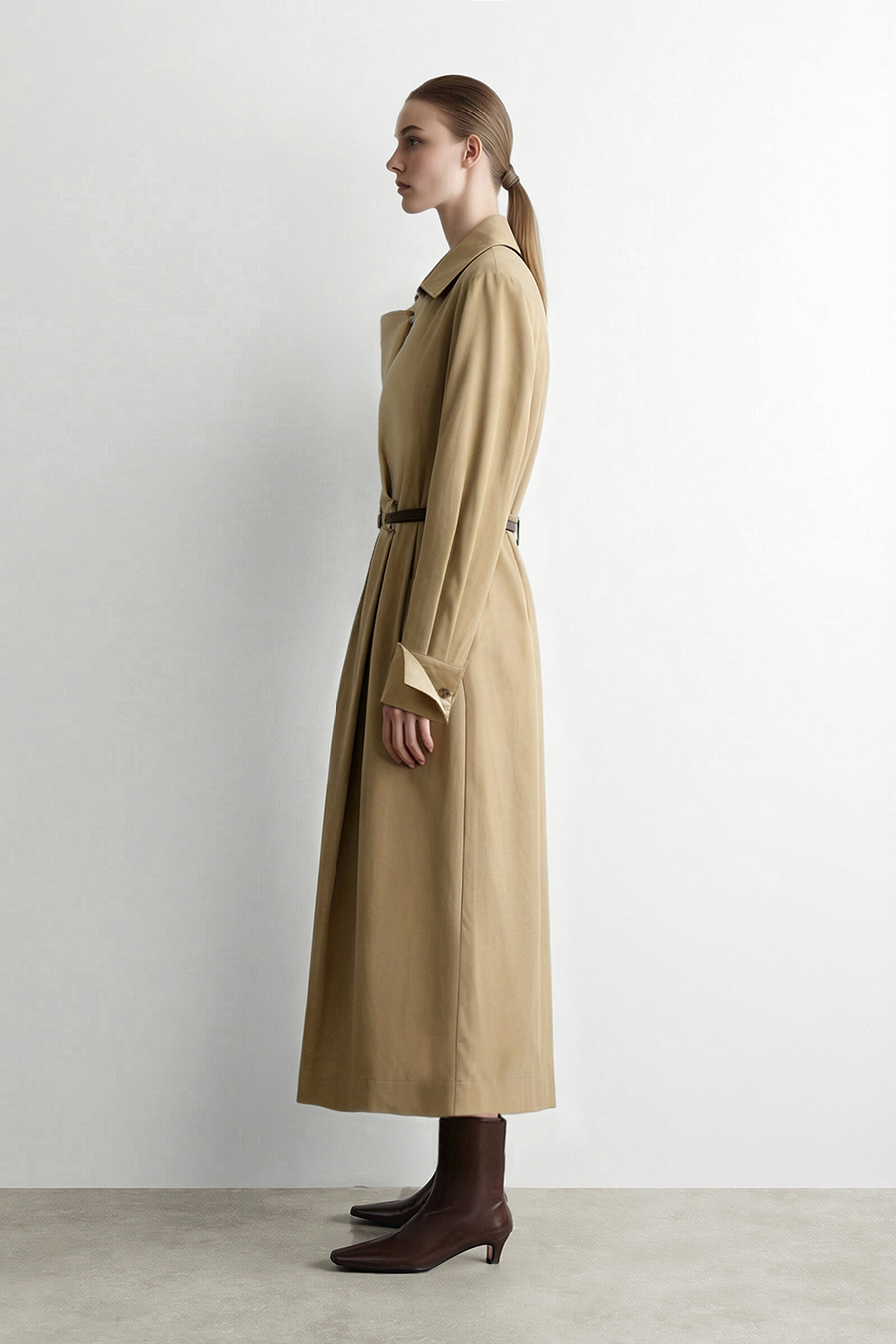 Collared gathered dress|AMII