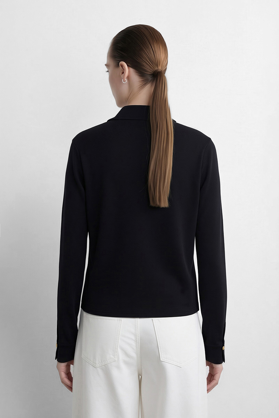Lyocell cotton collared shirt|AMII