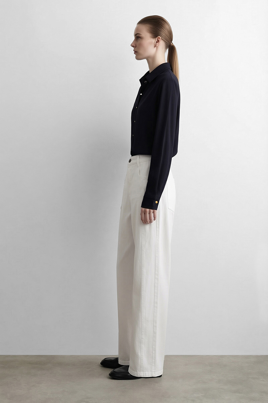 Lyocell cotton collared shirt|AMII