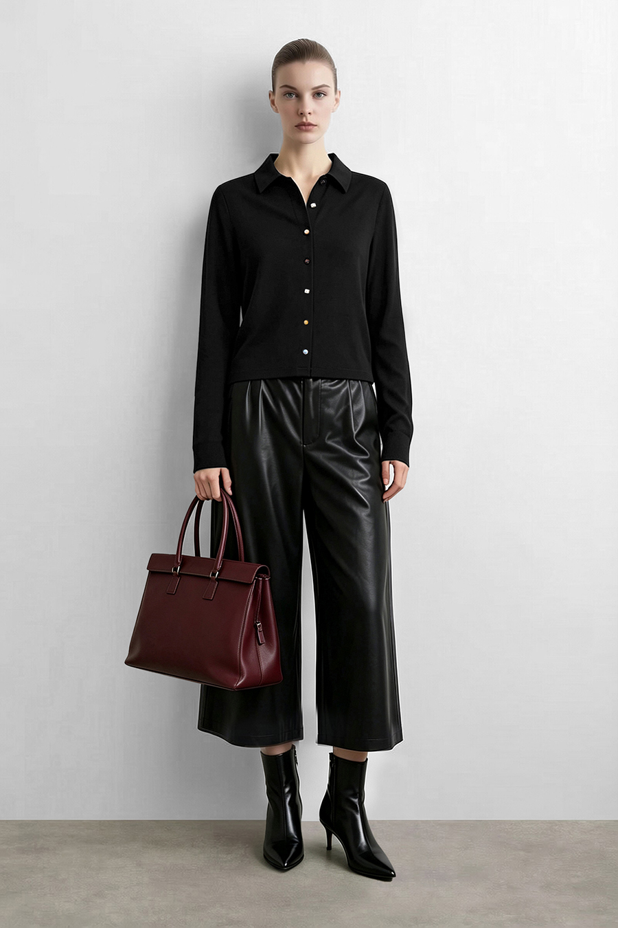 Lyocell cotton collared shirt|AMII