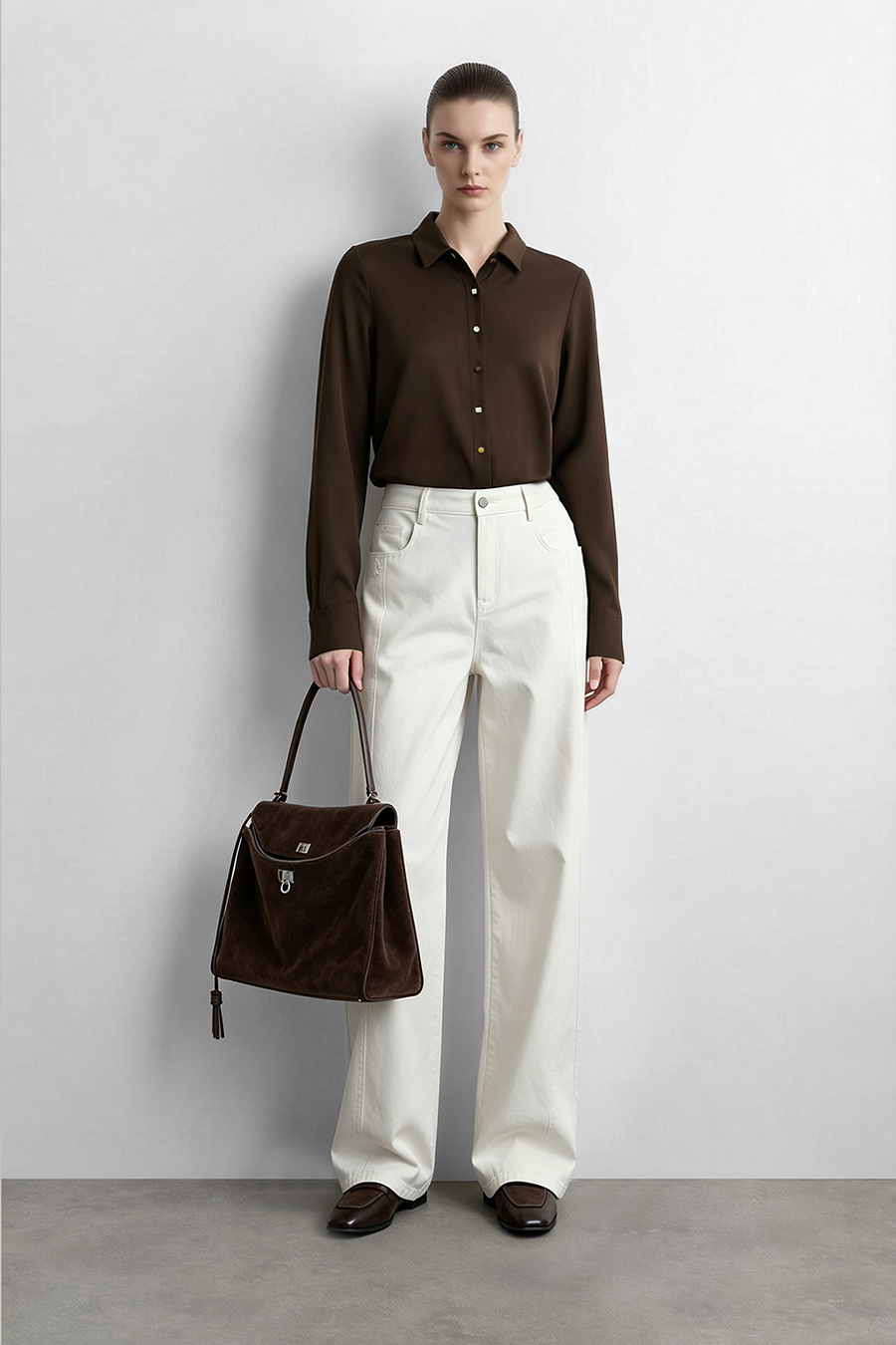 Lyocell cotton collared shirt|AMII