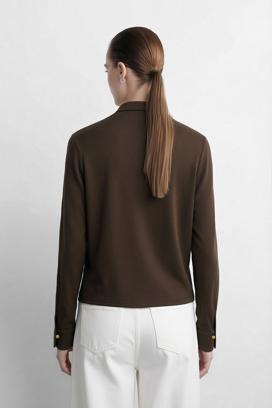 Lyocell cotton collared shirt|AMII