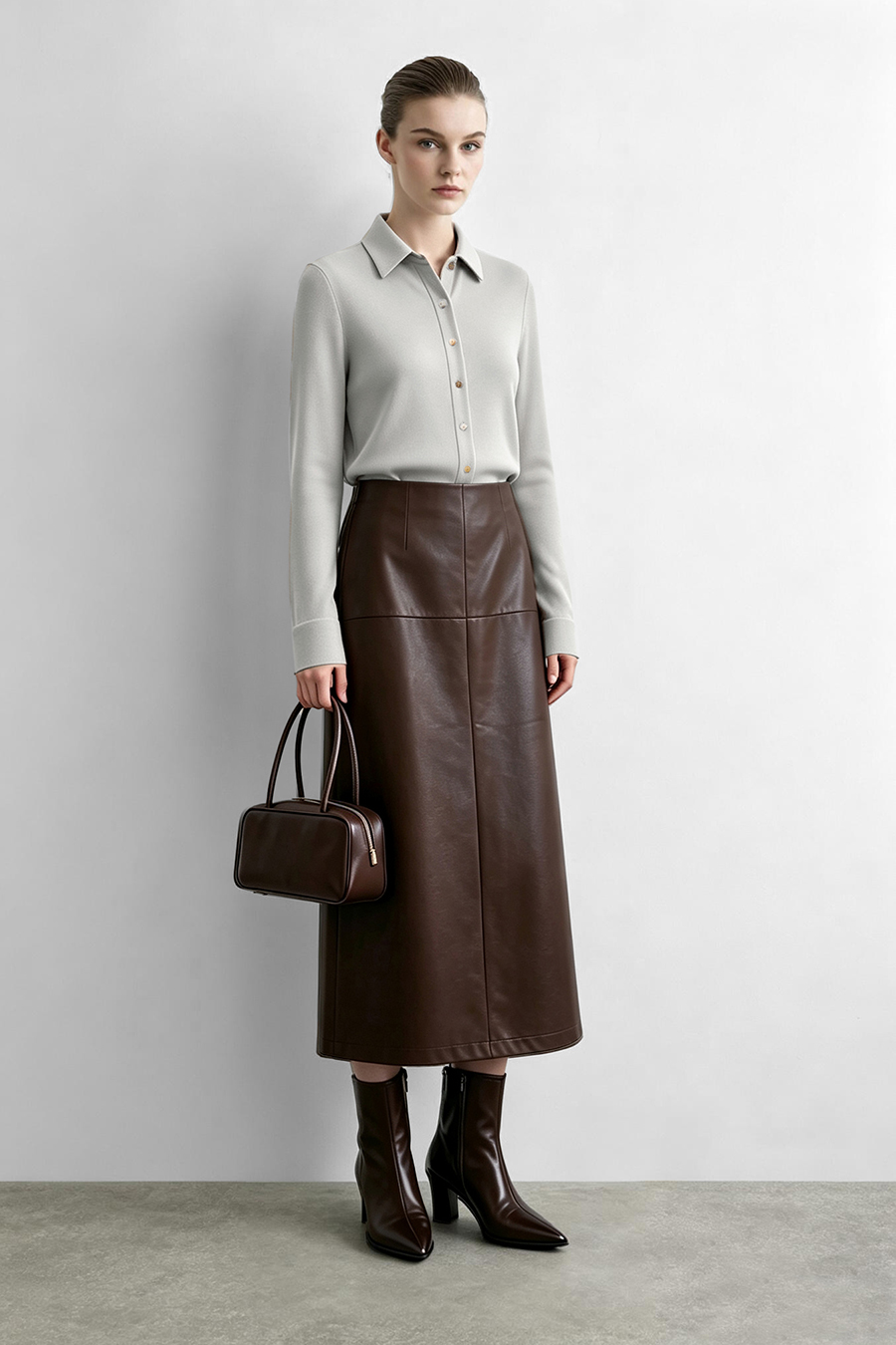 Lyocell cotton collared shirt|AMII