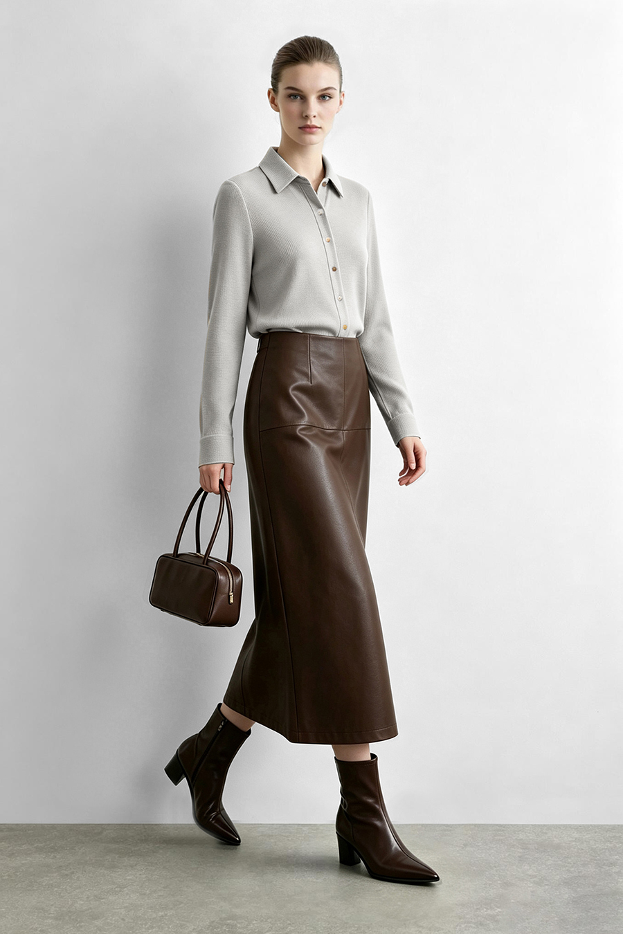 Lyocell cotton collared shirt|AMII