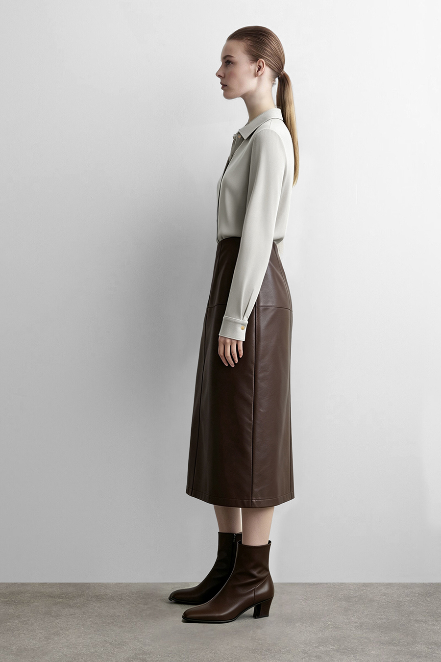 Lyocell cotton collared shirt|AMII