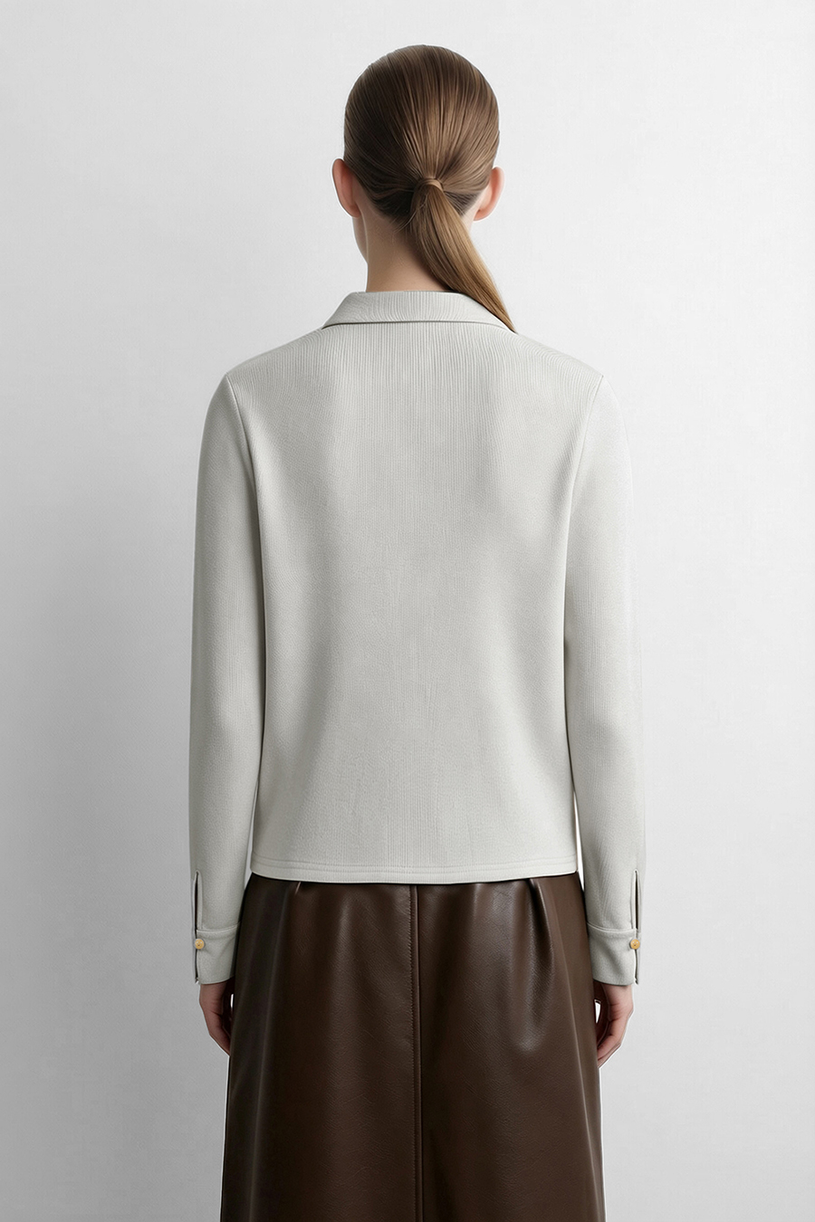 Lyocell cotton collared shirt|AMII