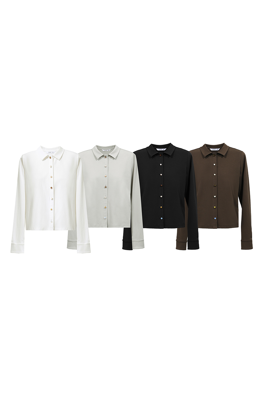 Lyocell cotton collared shirt|AMII