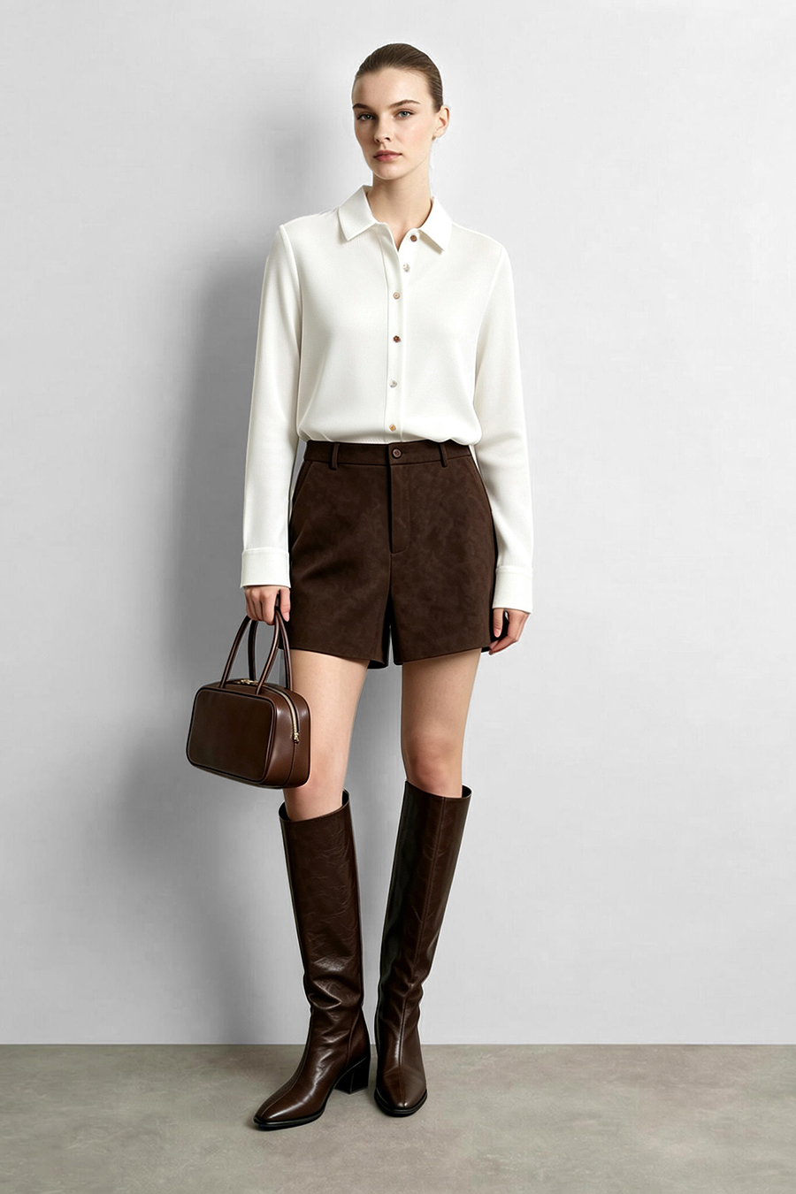 Lyocell cotton collared shirt|AMII
