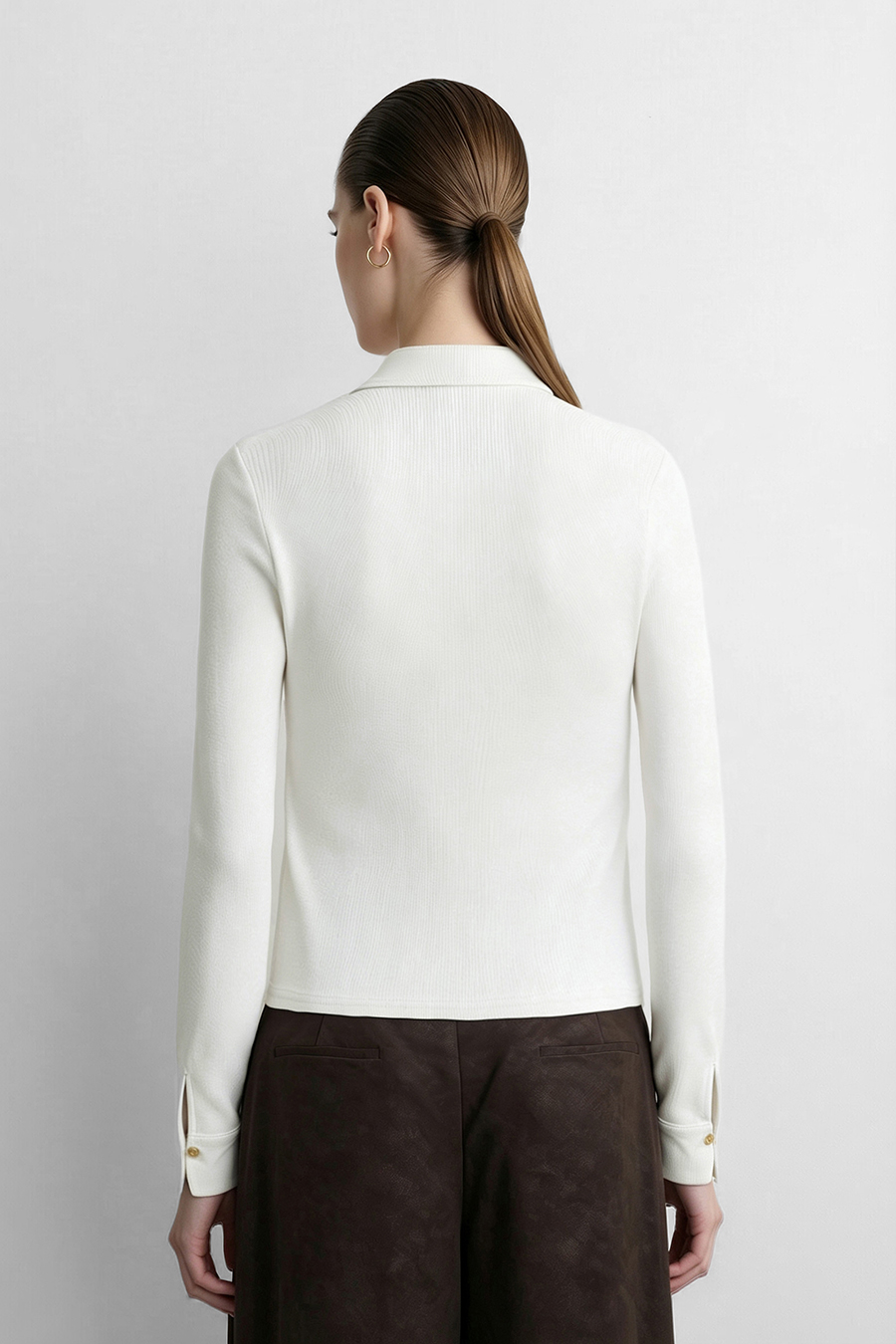 Lyocell cotton collared shirt|AMII