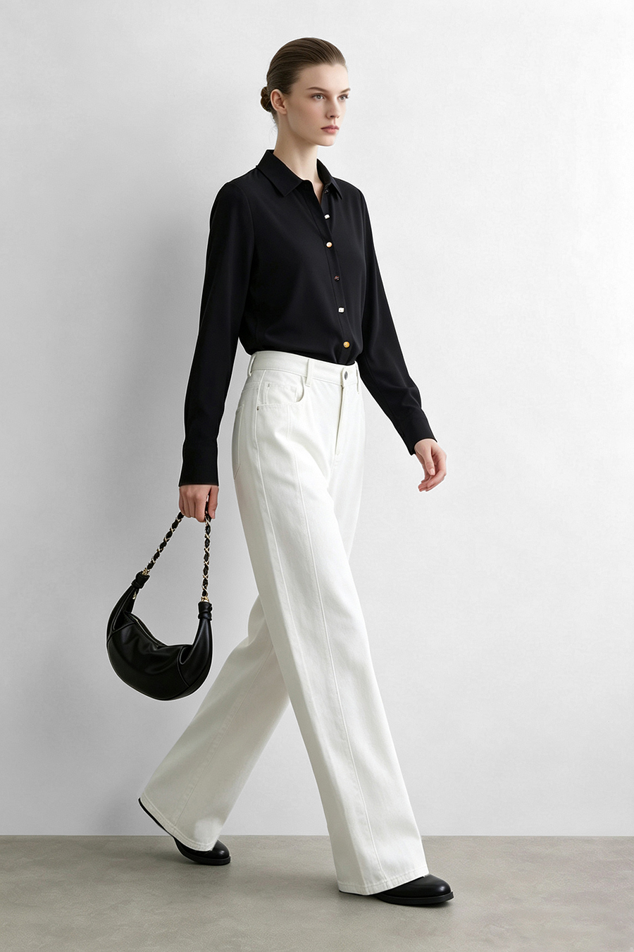 Lyocell cotton collared shirt|AMII