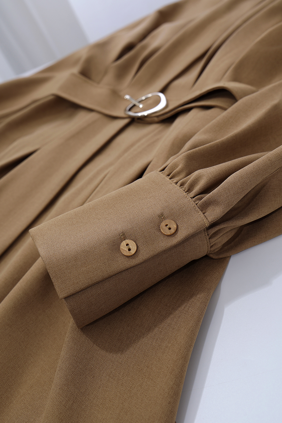 Belted Lapel Dress|AMII
