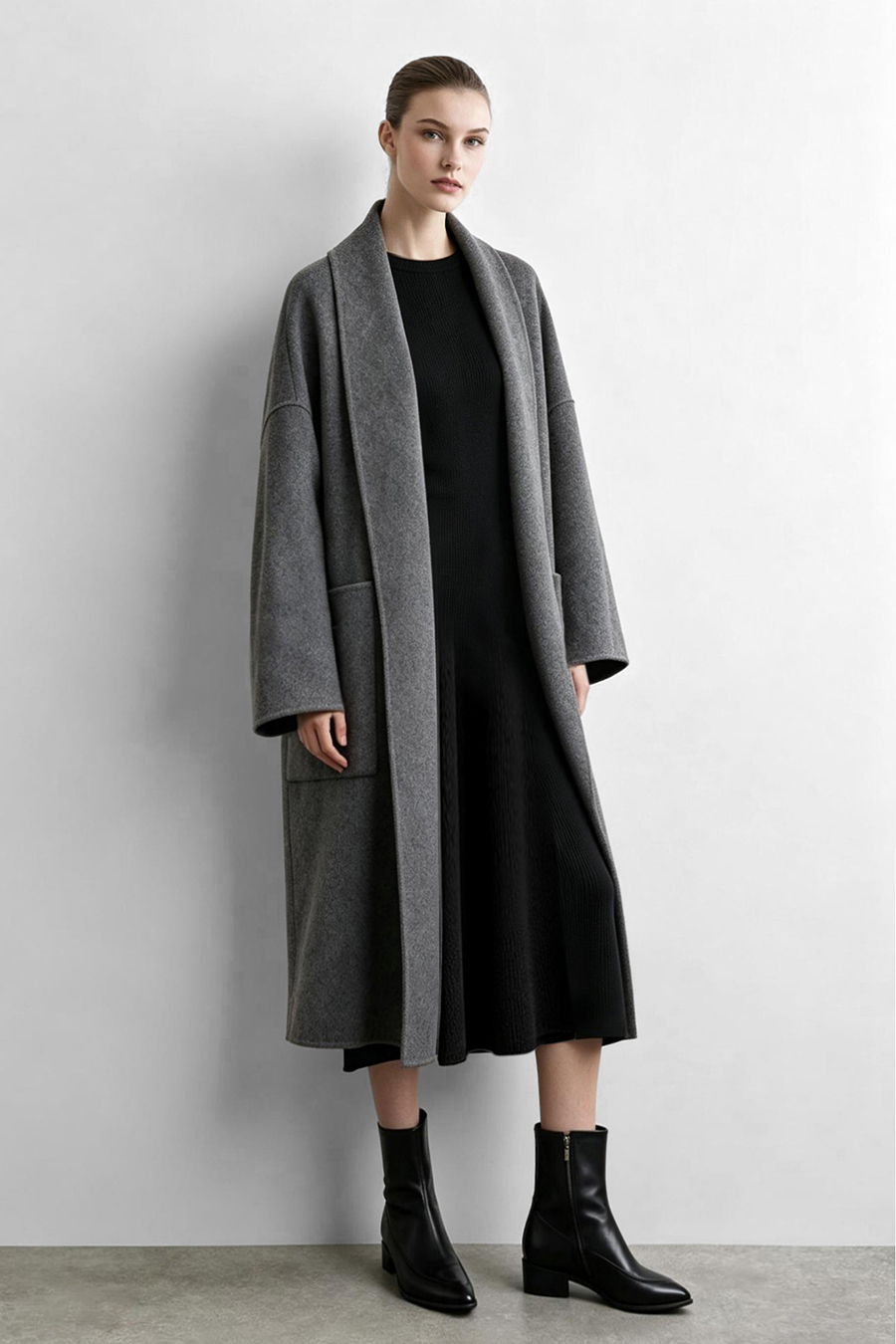 Crew Neck Long Sleeve Dress|AMII
