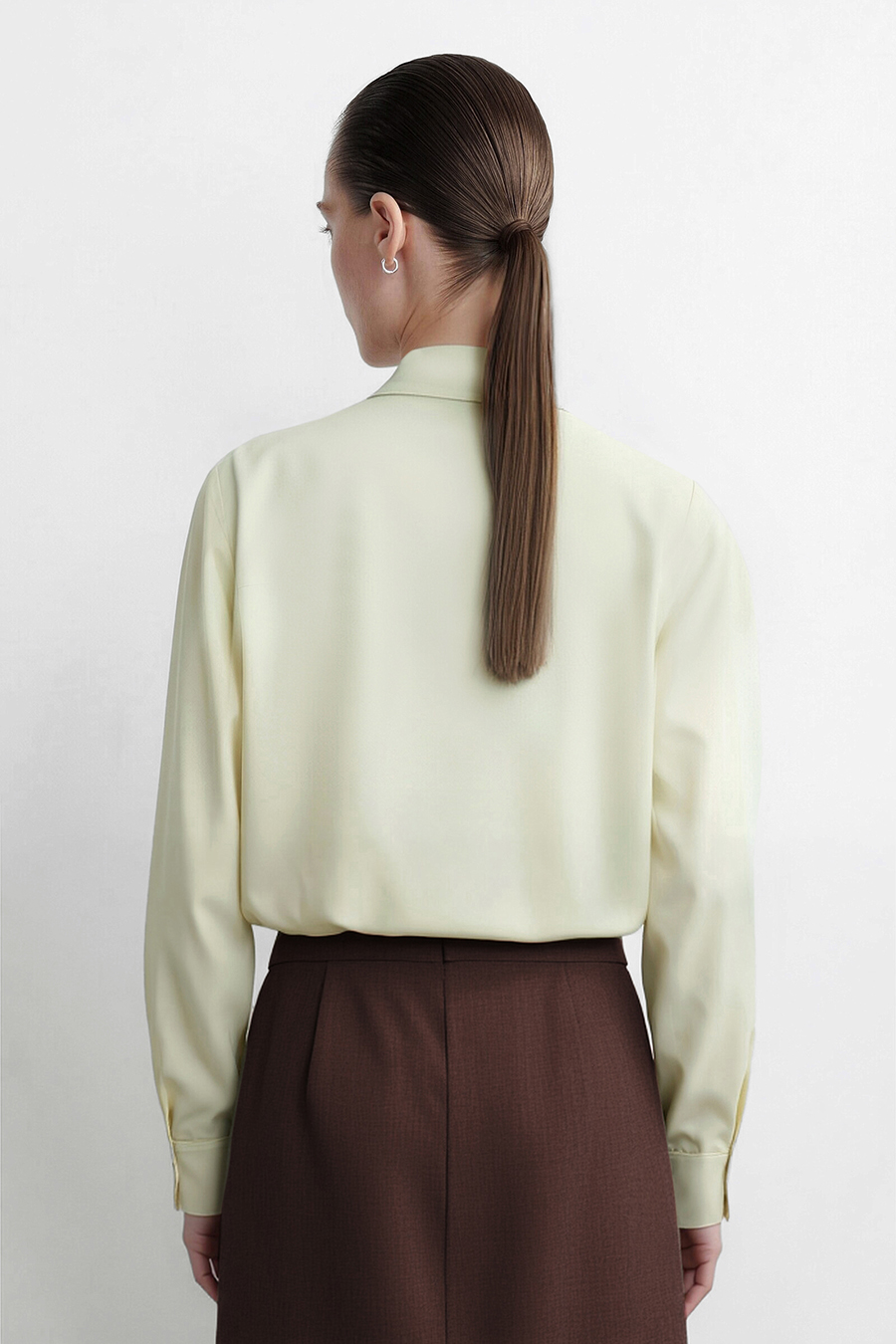 Contrast Tie Chiffon Blouse | AMII