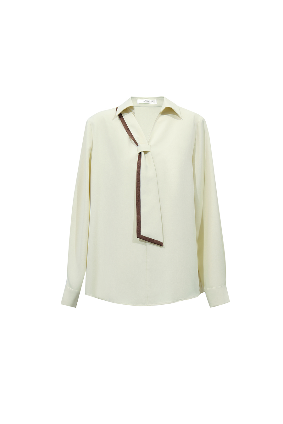 Contrast Tie Chiffon Blouse | AMII