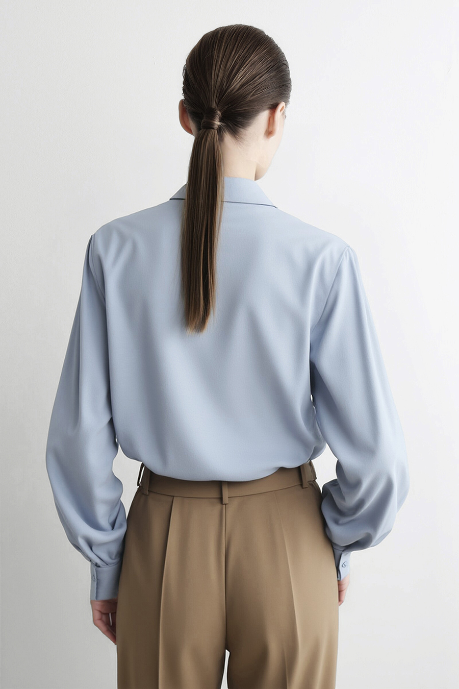 Contrast Tie Chiffon Blouse | AMII