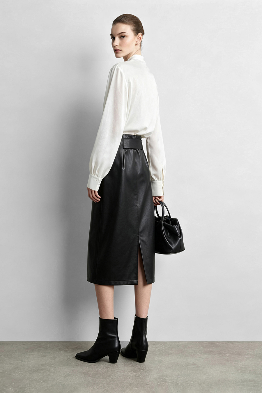 Lace Jacquard Spliced Chiffon Blouse | AMII