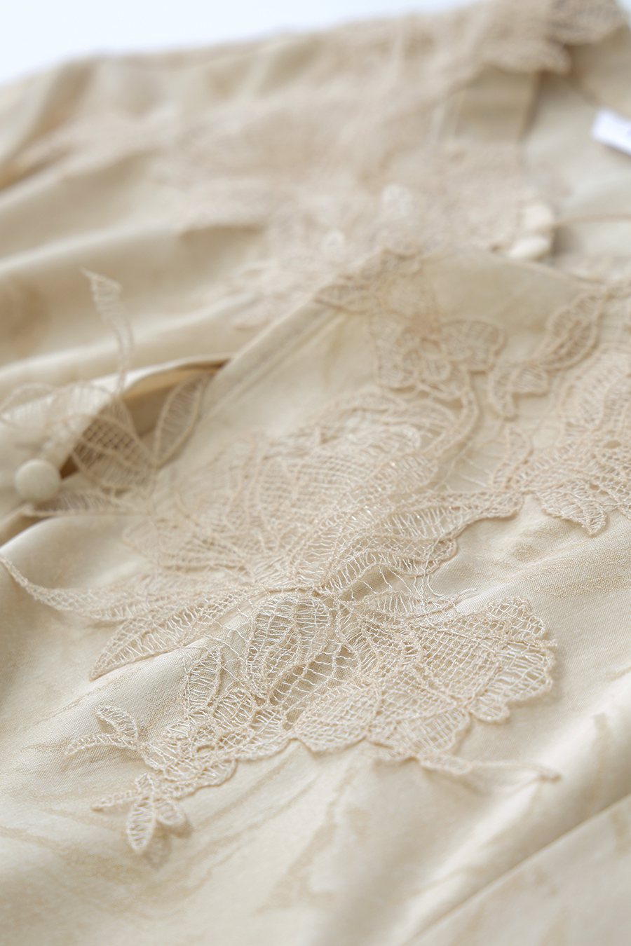 Lace Jacquard Spliced Chiffon Blouse | AMII