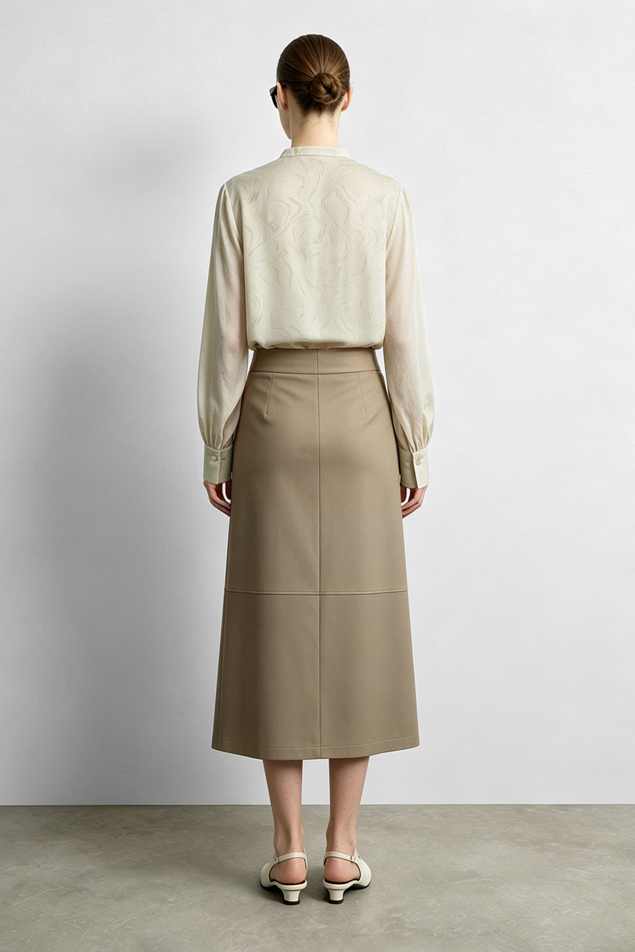 Lace Jacquard Spliced Chiffon Blouse | AMII