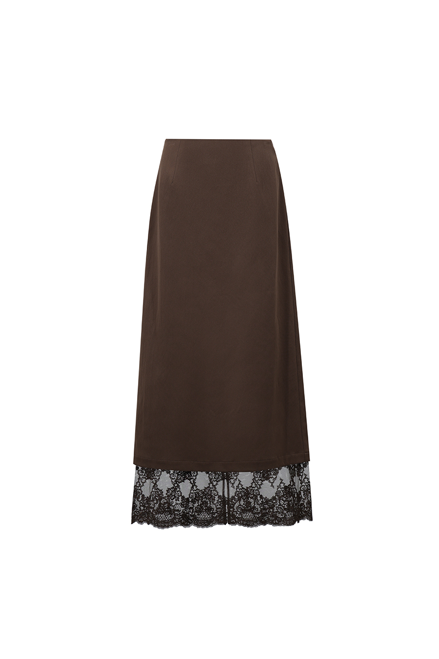 Lace Panel Split Midi Skirt | AMII