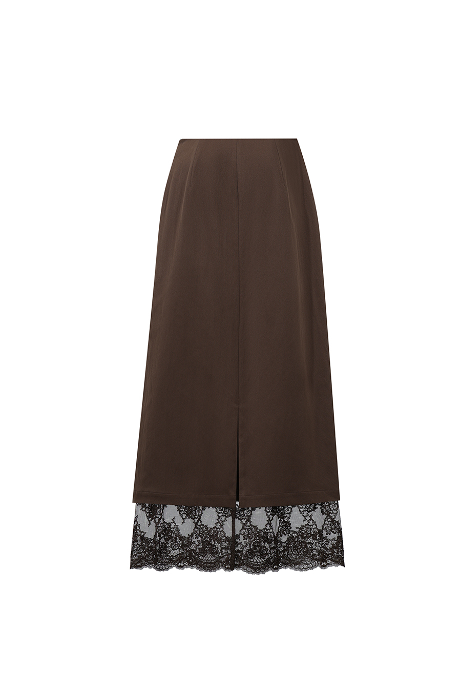 Lace Panel Split Midi Skirt | AMII