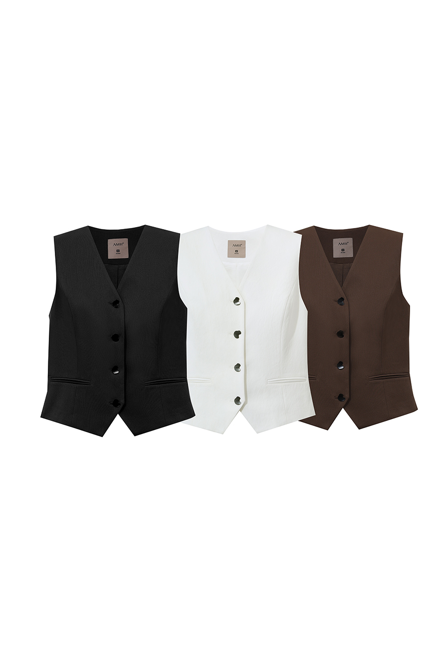 Lace Panel V-Neck Vest | AMII