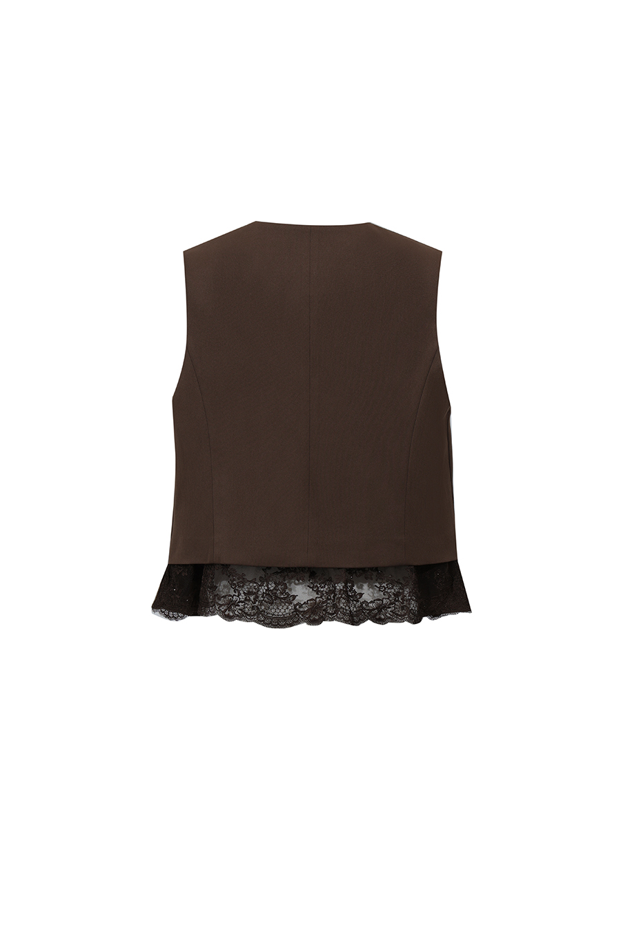 Lace Panel V-Neck Vest | AMII