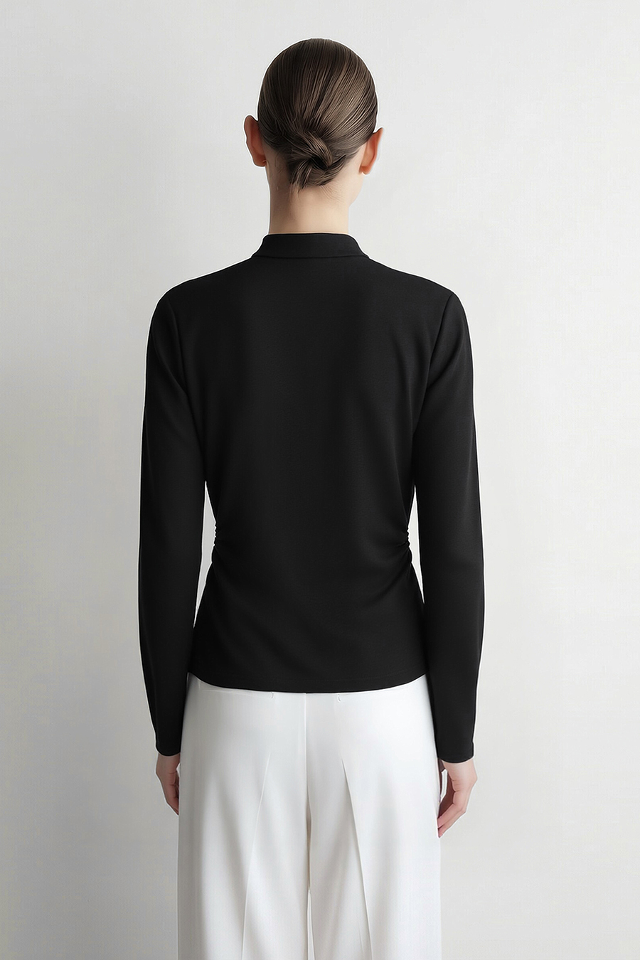 Chinese Style Mandarin Collar Long Sleeve Tee|AMII