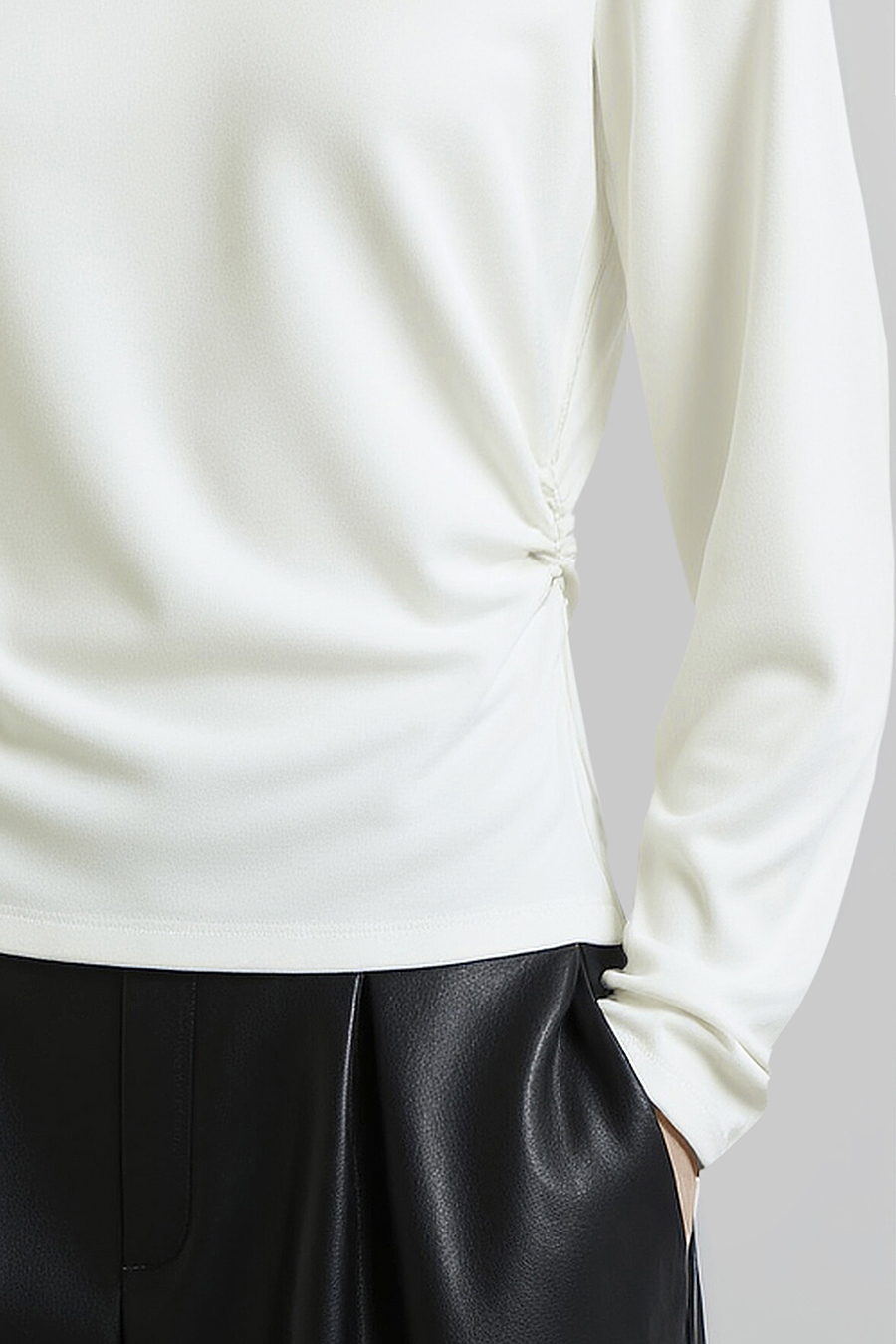 Chinese Style Mandarin Collar Long Sleeve Tee|AMII