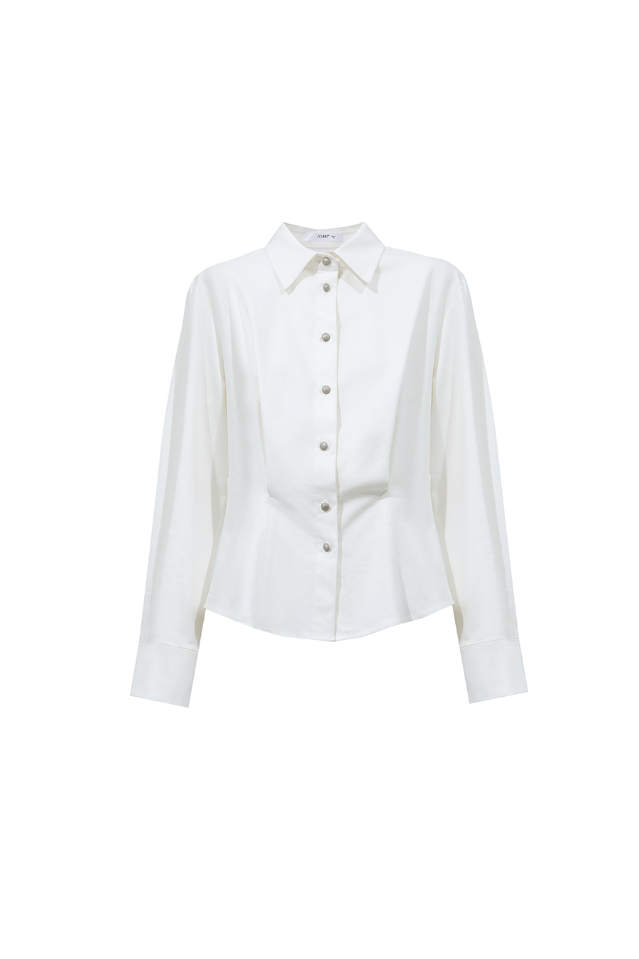 Lapel Shirt with Metal Buttons|AMII